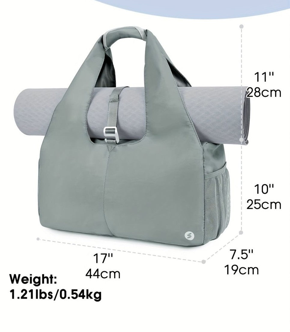 Bolsa Versátil de Yoga com Suporte Ajustável para Tapete e Múltiplos Bolsos