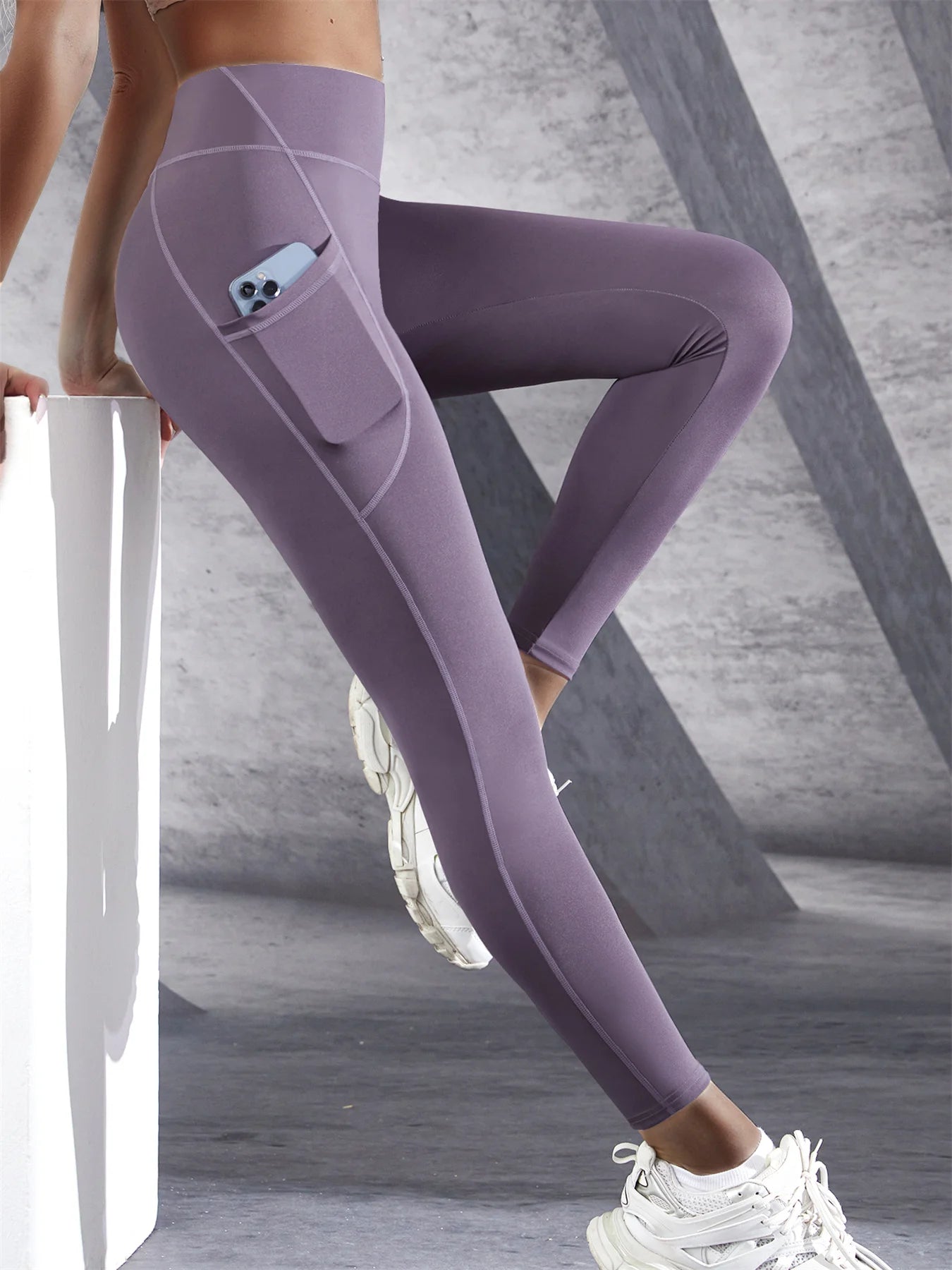 Leggings Femininas de Yoga Esticáveis com Bolsos