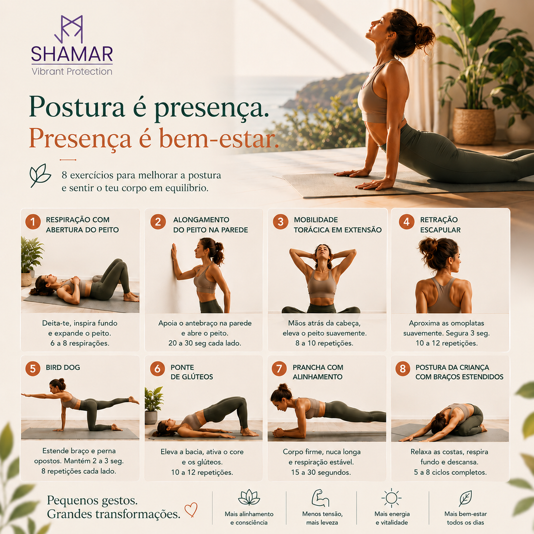 8 exercícios para melhorar a postura
