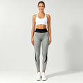 Lasya – Leggings Desportivas de Cintura Alta com Recortes em Rede – Cor Cinzento