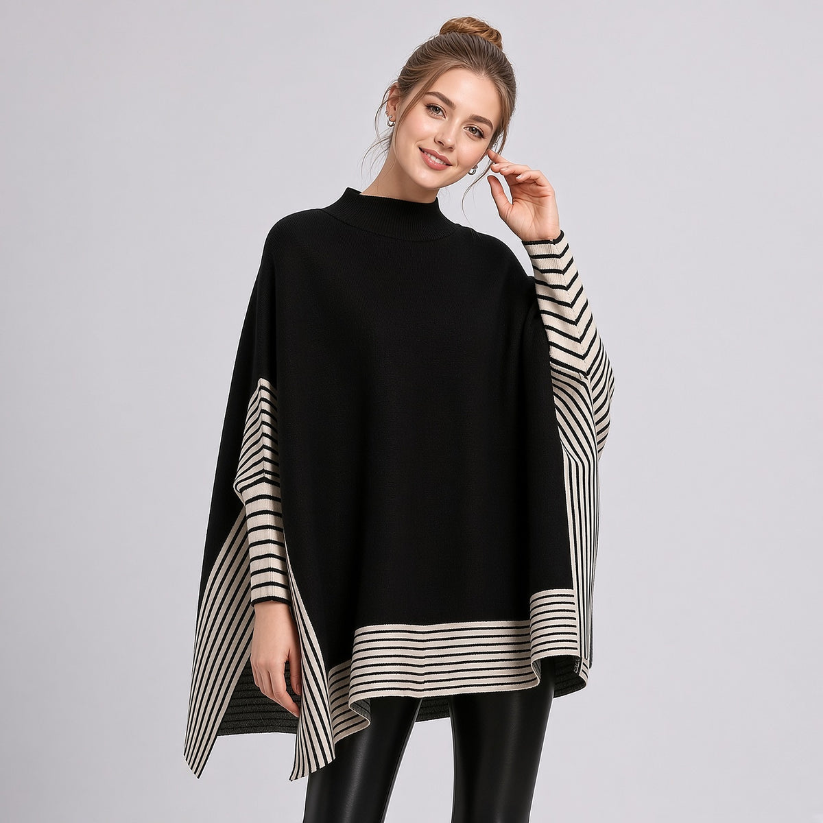 Bhumi – Poncho de Malha, Preto