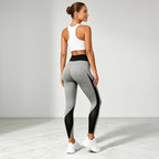 Lasya – Leggings Desportivas de Cintura Alta com Recortes em Rede – Vista a três quartos de costas