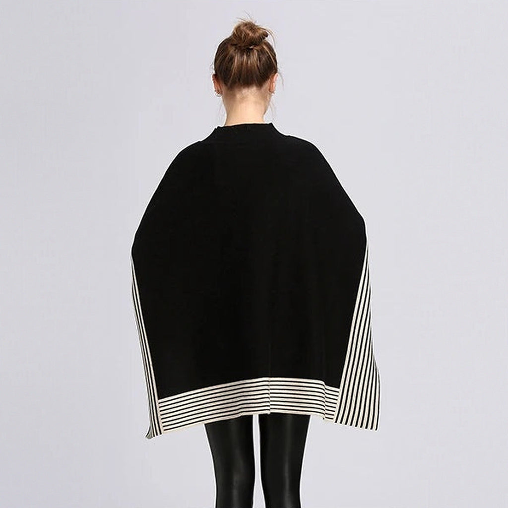 Bhumi – Poncho de Malha, costas, Preto
