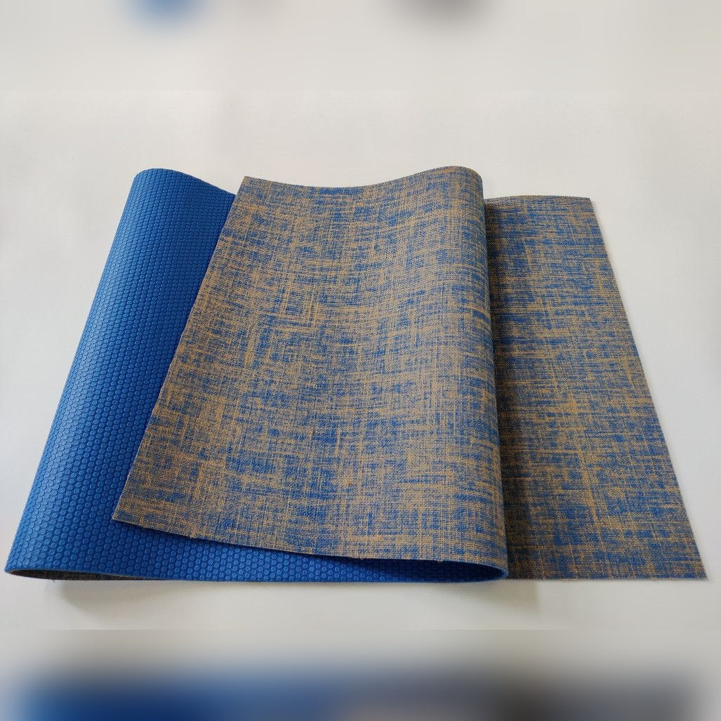 Anahra Earth Mat – Tapete de Linho Natural para Prática Consciente – Azul