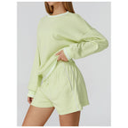 Camisola Shlama Ease verde-lima com calções a condizer – vista lateral