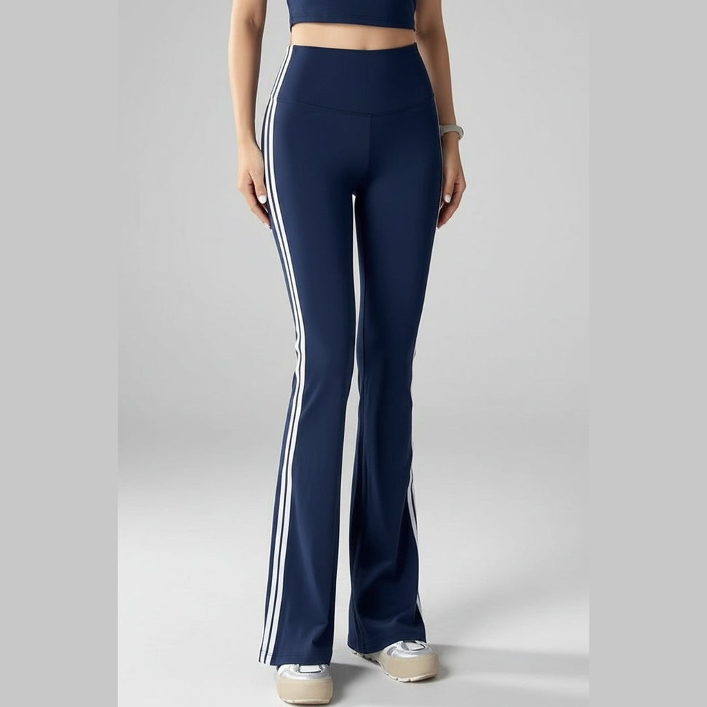 Aether Stripes Leggings — Leveza e Fluidez Interior – Azul Escuro