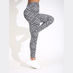 Leggings Keya Block com padrão geométrico em movimento – vista lateral