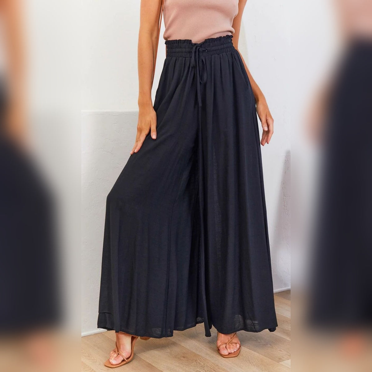 Yaleth Comfort Pants — Cintura Elástica, Estilo Atemporal – Preto
