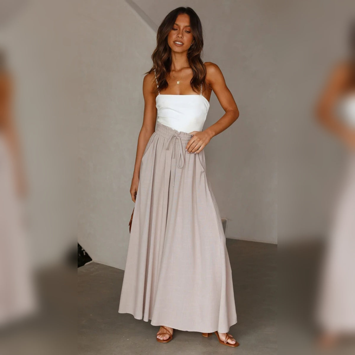 Yaleth Comfort Pants — Cintura Elástica, Estilo Atemporal – Caqui