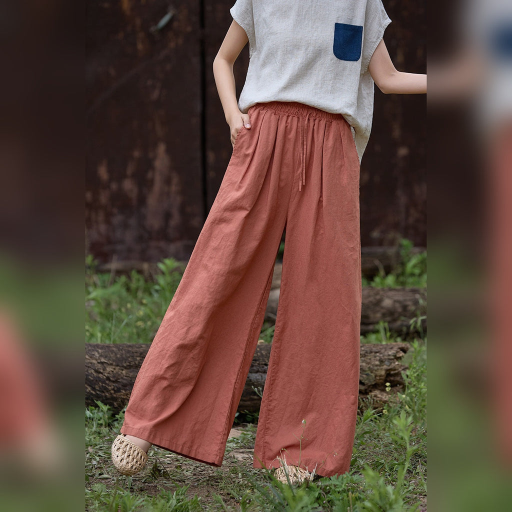 Calças Shalem Cotton em algodão laranja – vista lateral