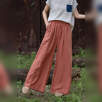 Calças Shalem Cotton em algodão laranja – vista lateral