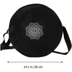Mochila Padma Bag preta com mandala e medida – tabela de medidas