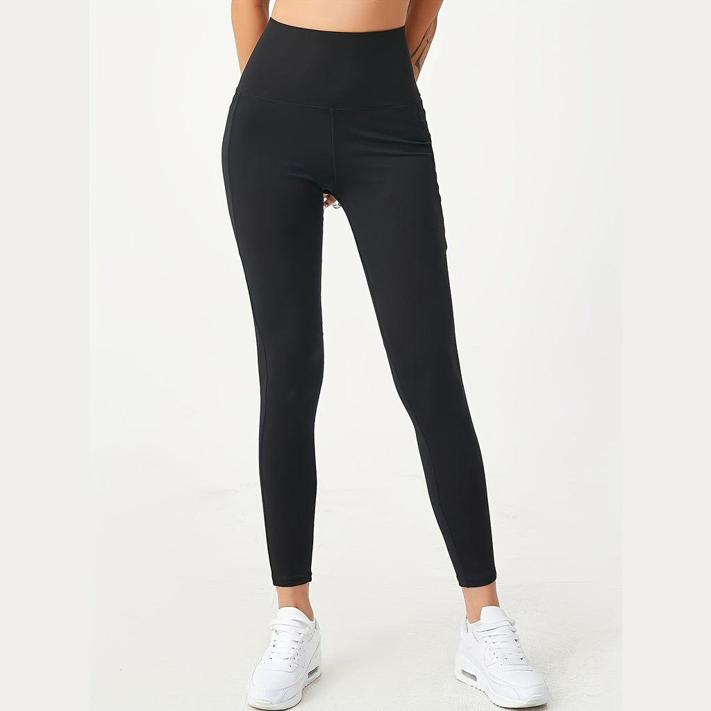Leggings SoulWarm pretas de cintura alta – vista de frente