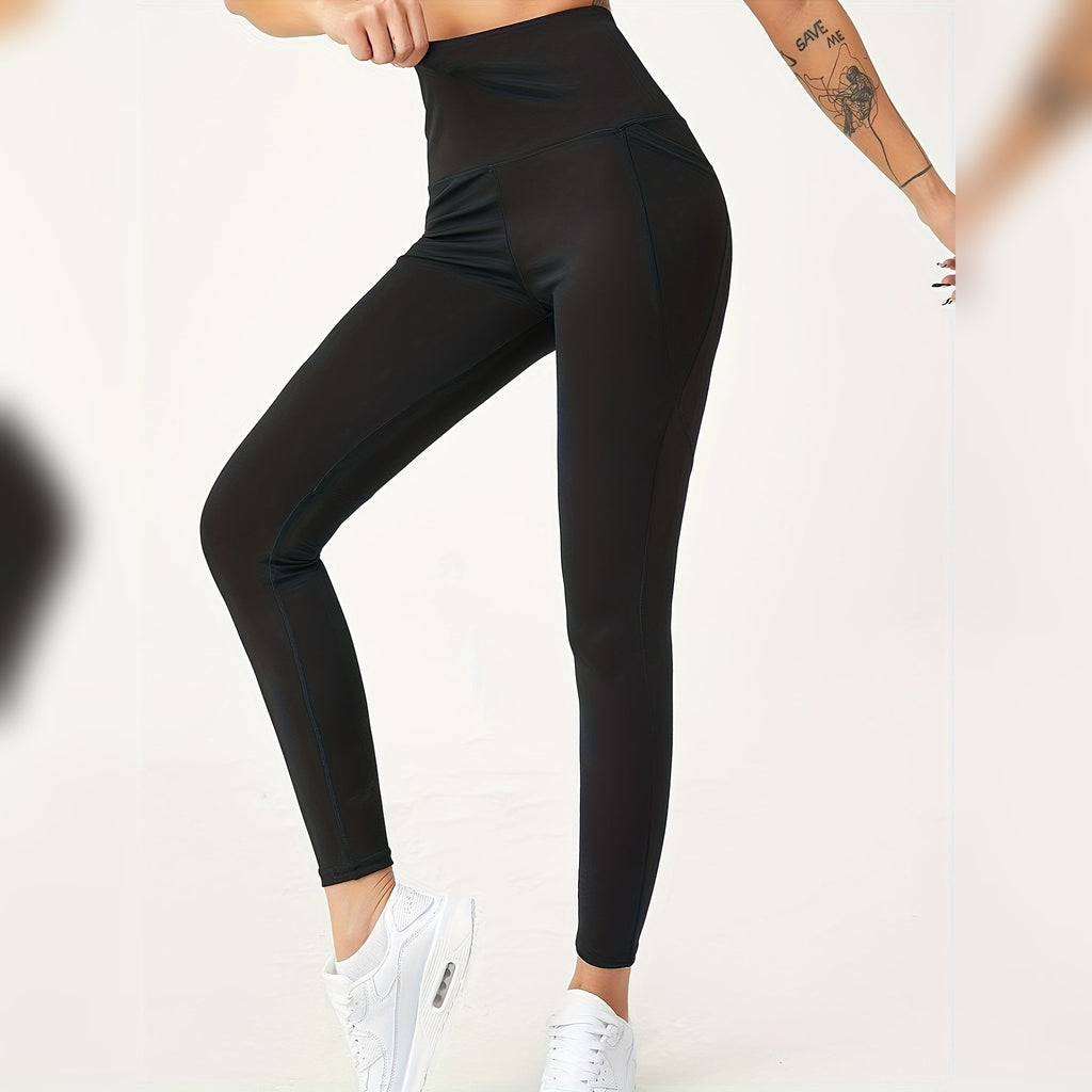 Leggings SoulWarm pretas de cintura alta – vista lateral