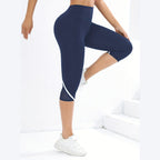 AlignFit – Leggings de Yoga com Detalhe Mesh e Cintura Alta para Fluxo Perfeito – Azul Marinho