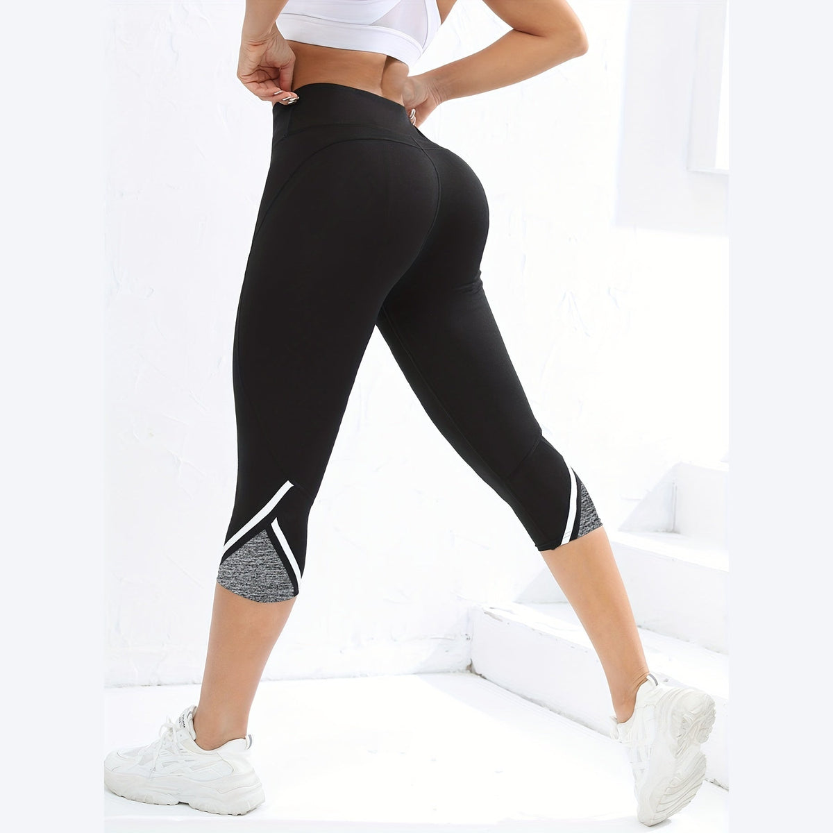AlignFit – Leggings de Yoga com Detalhe Mesh e Cintura Alta para Fluxo Perfeito – Cinzento Escuro e Preto