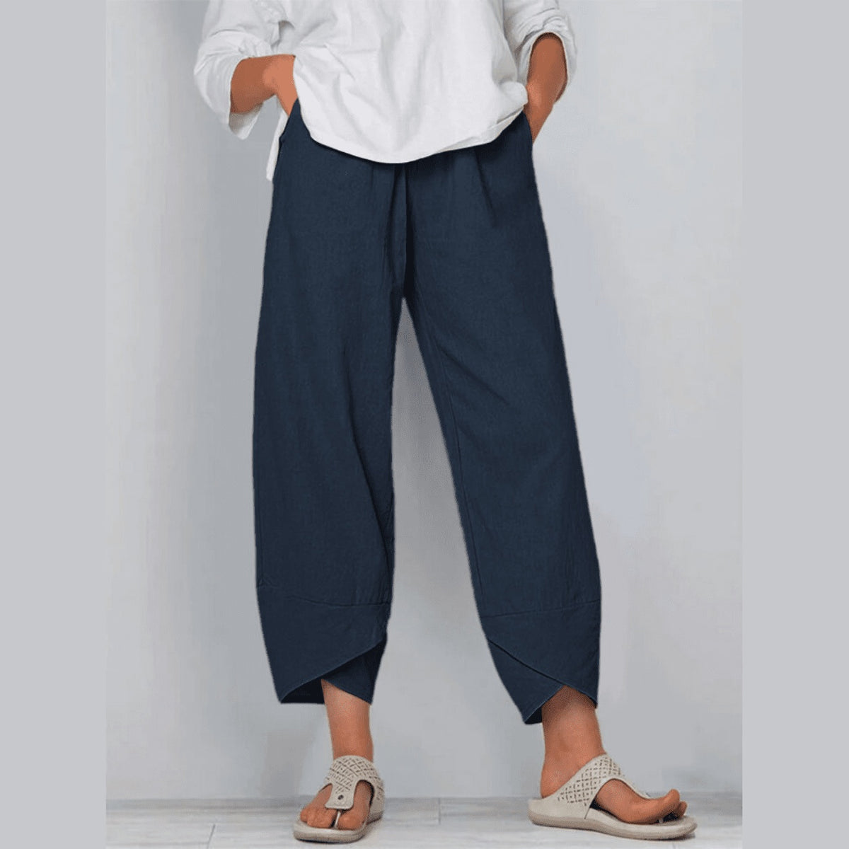 Calças OmFlow – A Energia do Yoga com Estilo e Conforto – Azul Marinho