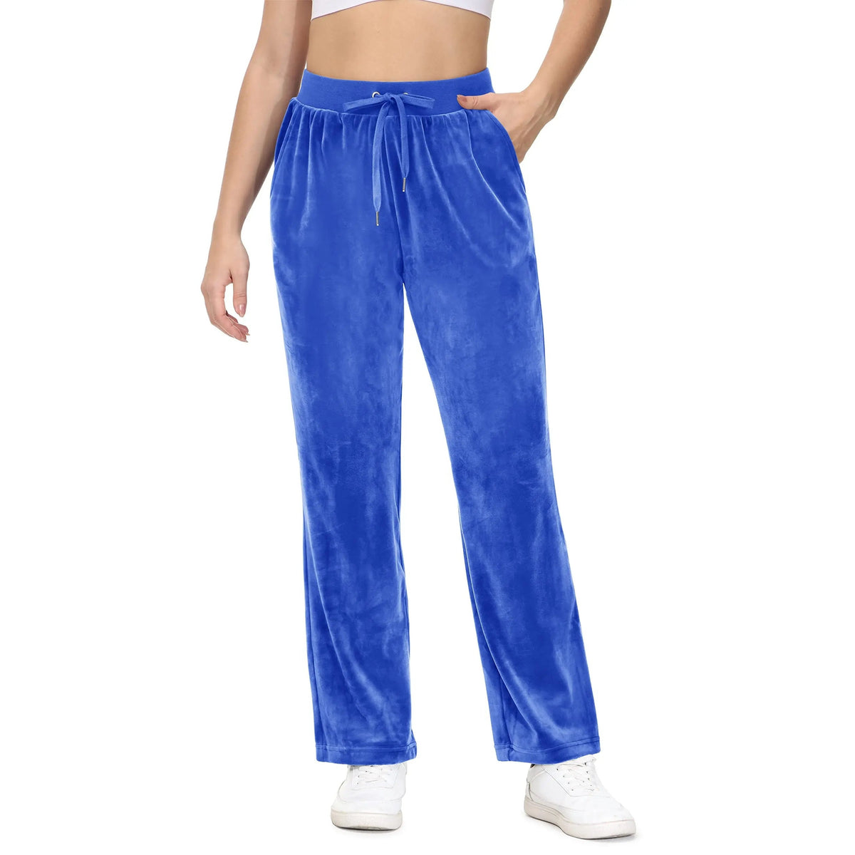 Calças de Yoga Soft Flow • Veludo Quente e Movimento Livre – Azul Mar