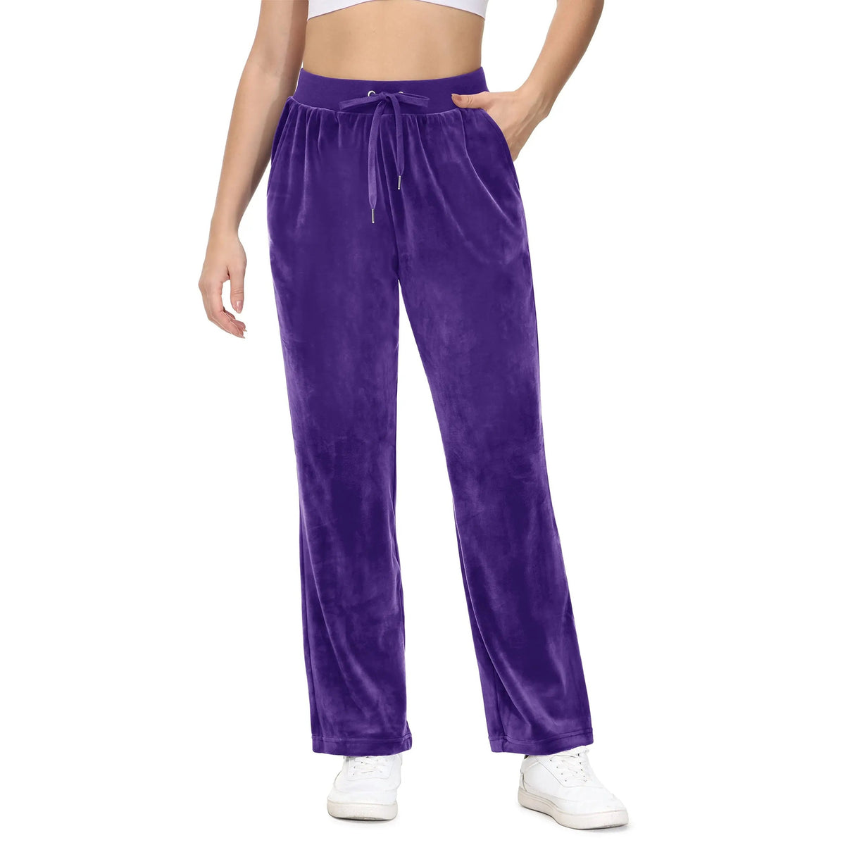Calças de Yoga Soft Flow • Veludo Quente e Movimento Livre – Roxo