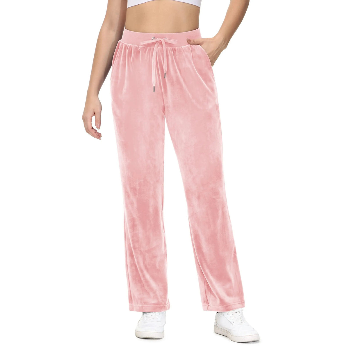 Calças de Yoga Soft Flow • Veludo Quente e Movimento Livre – Rosa