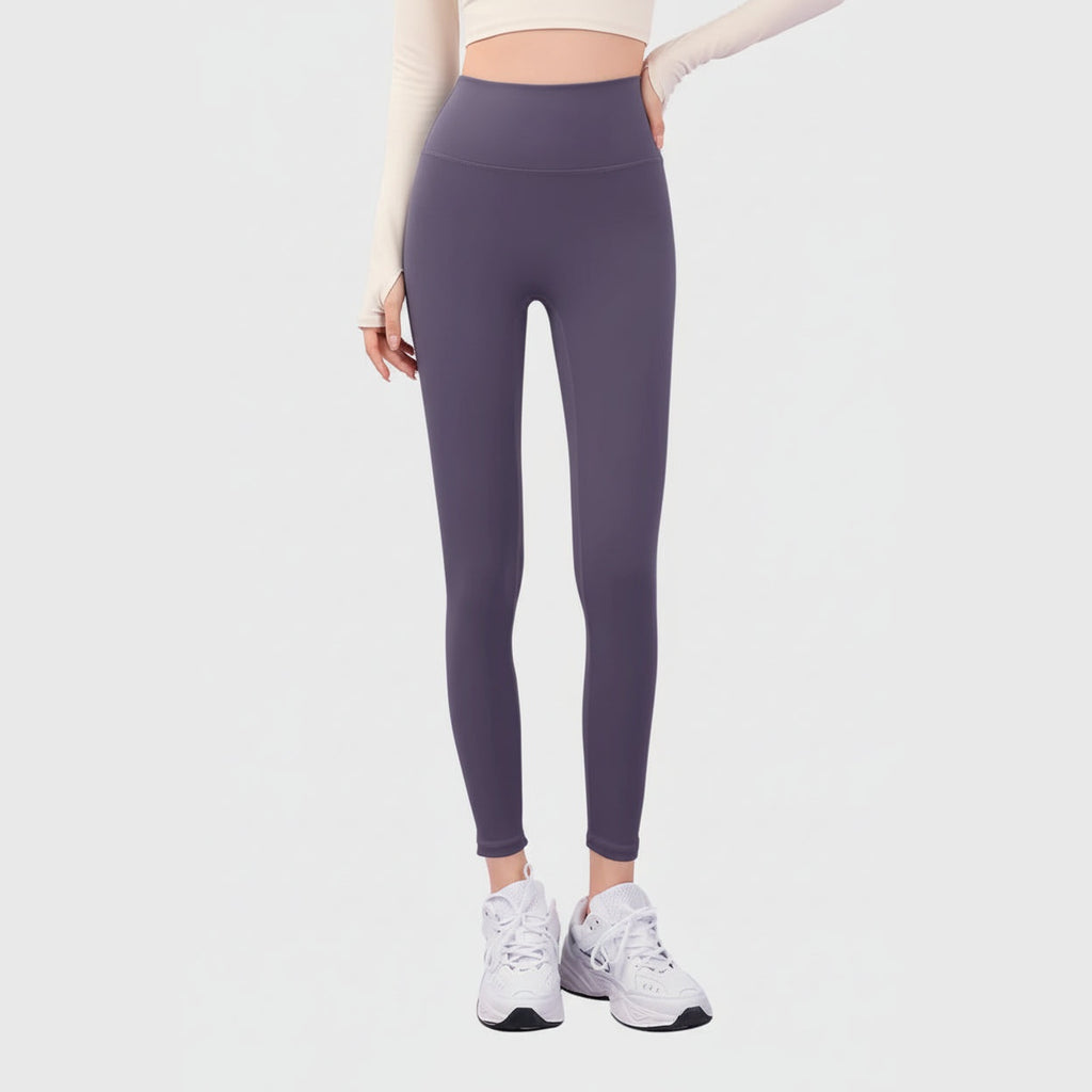 Leggings Anahata Cross roxas de cintura alta – vista de frente
