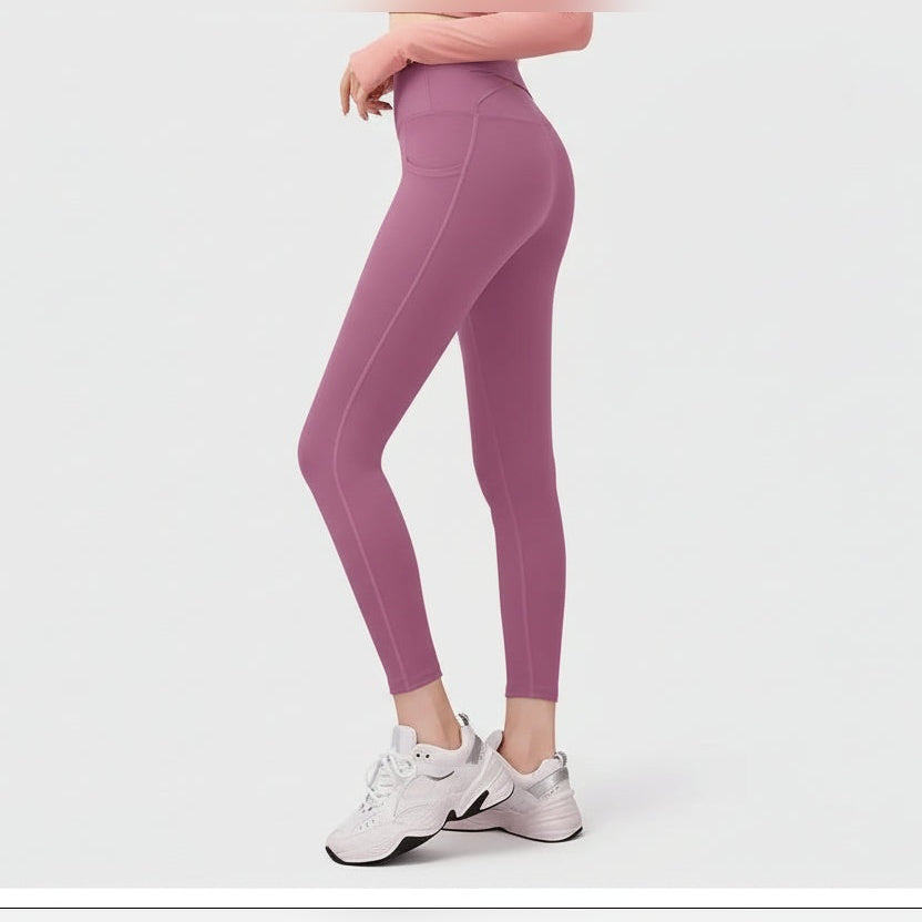 Leggings Anahata Cross – Sustentar, Elevar, Fluir – Cor Feijão