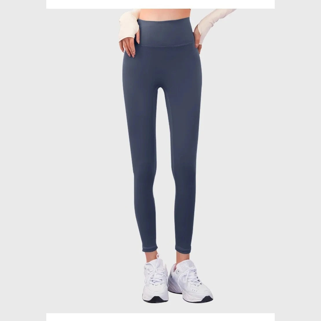 Leggings Anahata Cross – Sustentar, Elevar, Fluir – Azul Escuro
