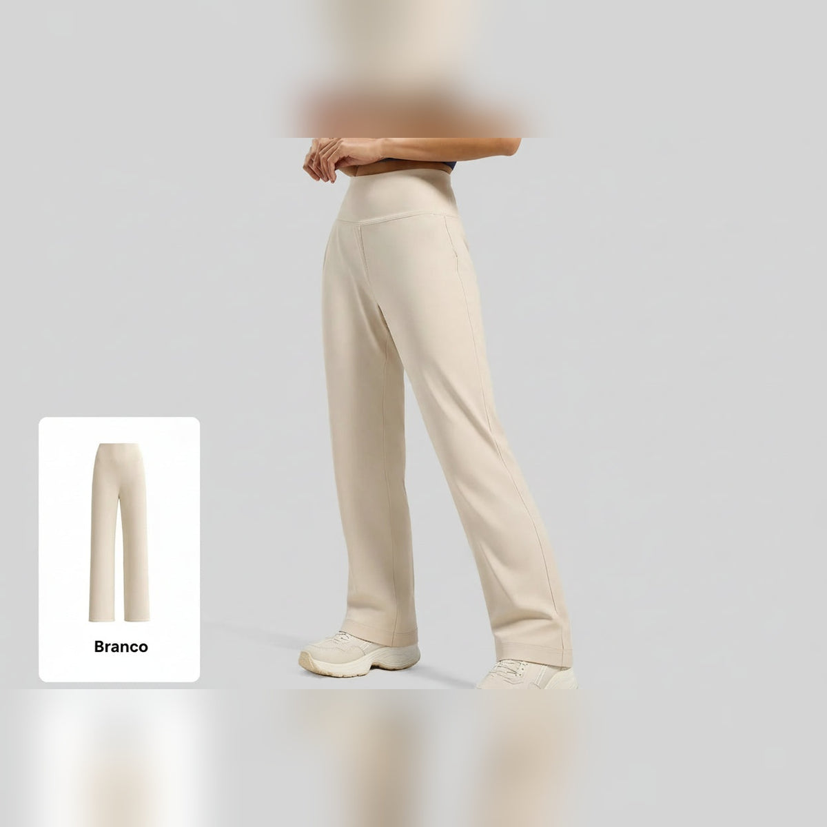 Calça Yoga Slim Flow – Modelagem Reta e Energia Feminina – Branco