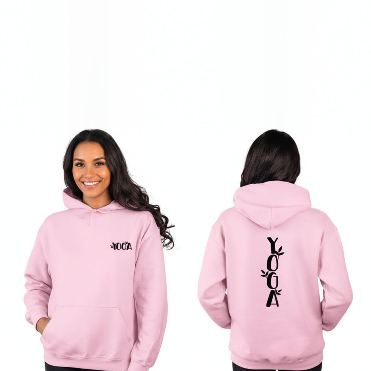 Sweatshirt Yoga Grounded – Estampa Yoga Dupla, Calor e Consciência – Rosa