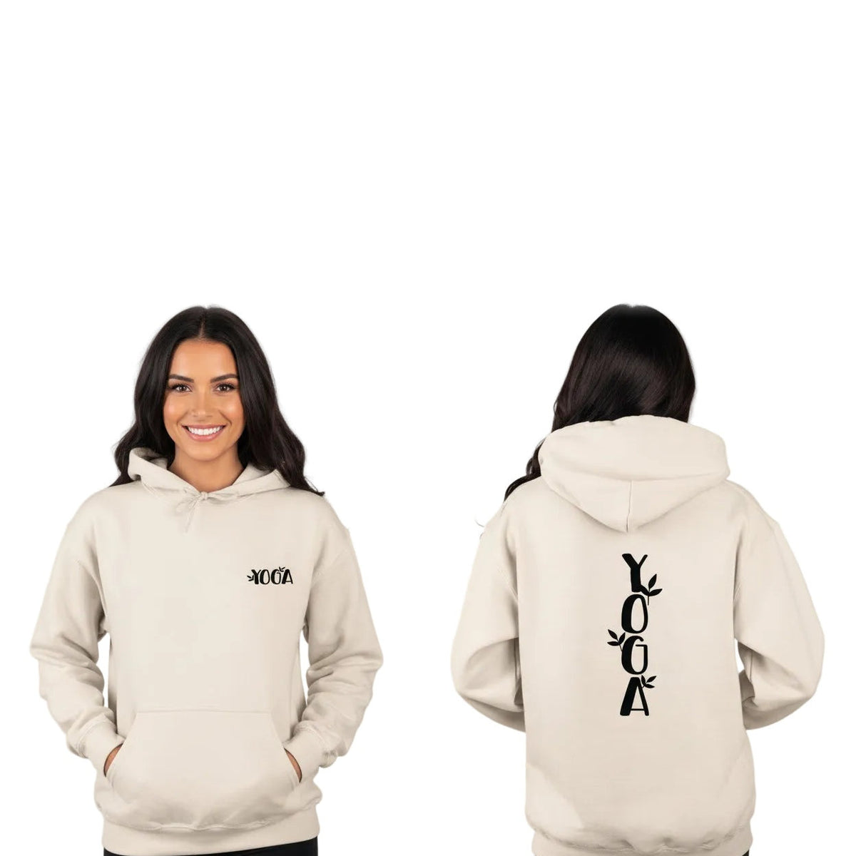 Sweatshirt Yoga Grounded – Estampa Yoga Dupla, Calor e Consciência – Branco