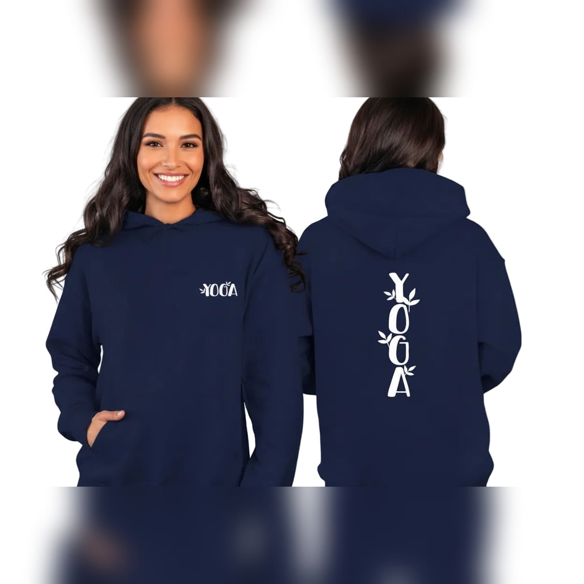 Sweatshirt Yoga Grounded – Estampa Yoga Dupla, Calor e Consciência – Azul Marinho
