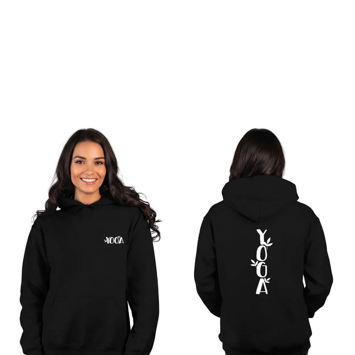 Sweatshirt Yoga Grounded – Estampa Yoga Dupla, Calor e Consciência – Preto