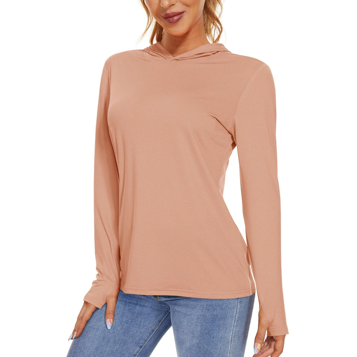 Camisola SunGuard Flow – Manga Comprida com Capuz e Protecção UPF 50+ – Damasco