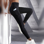 Leggings Femininas de Yoga Esticáveis com Bolsos – Preto