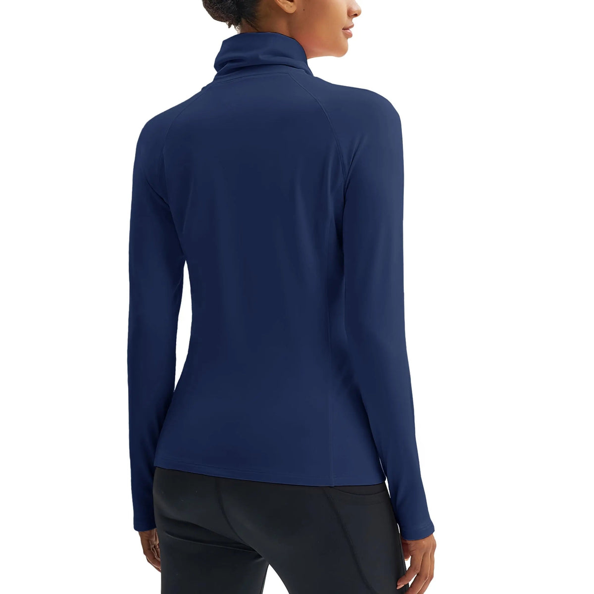Camisola de gola alta Lunar Warmth azul-marinho – vista de costas