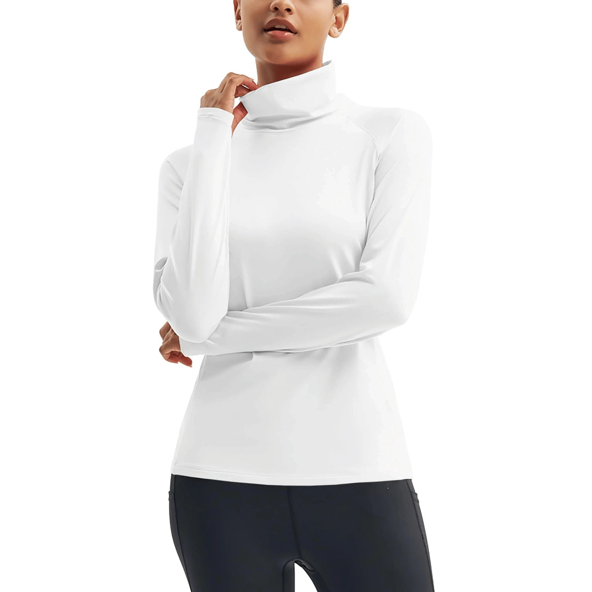 Lunar Warmth – Gola Alta e Conforto Feminino – Branco