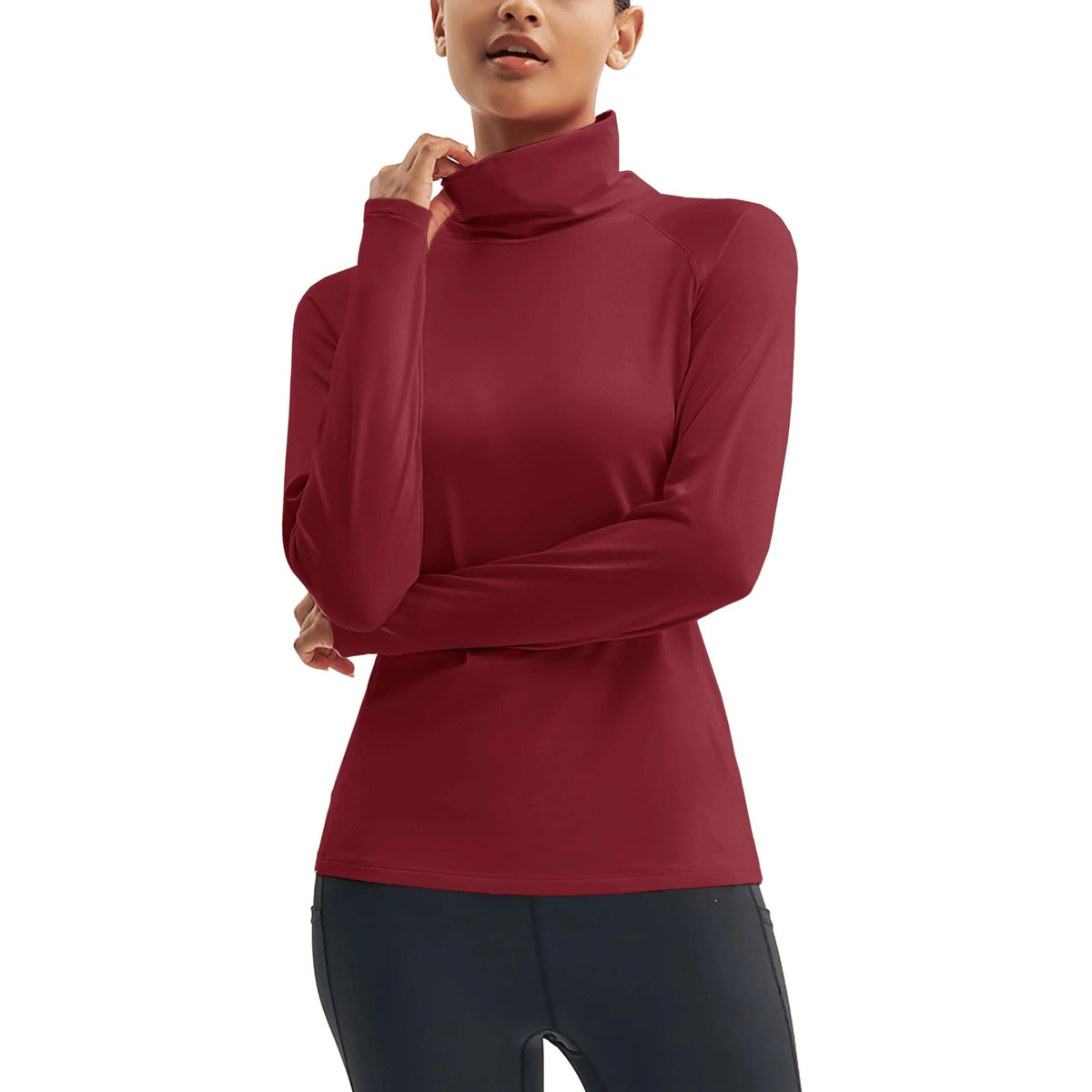 Lunar Warmth – Gola Alta e Conforto Feminino – Vermelho