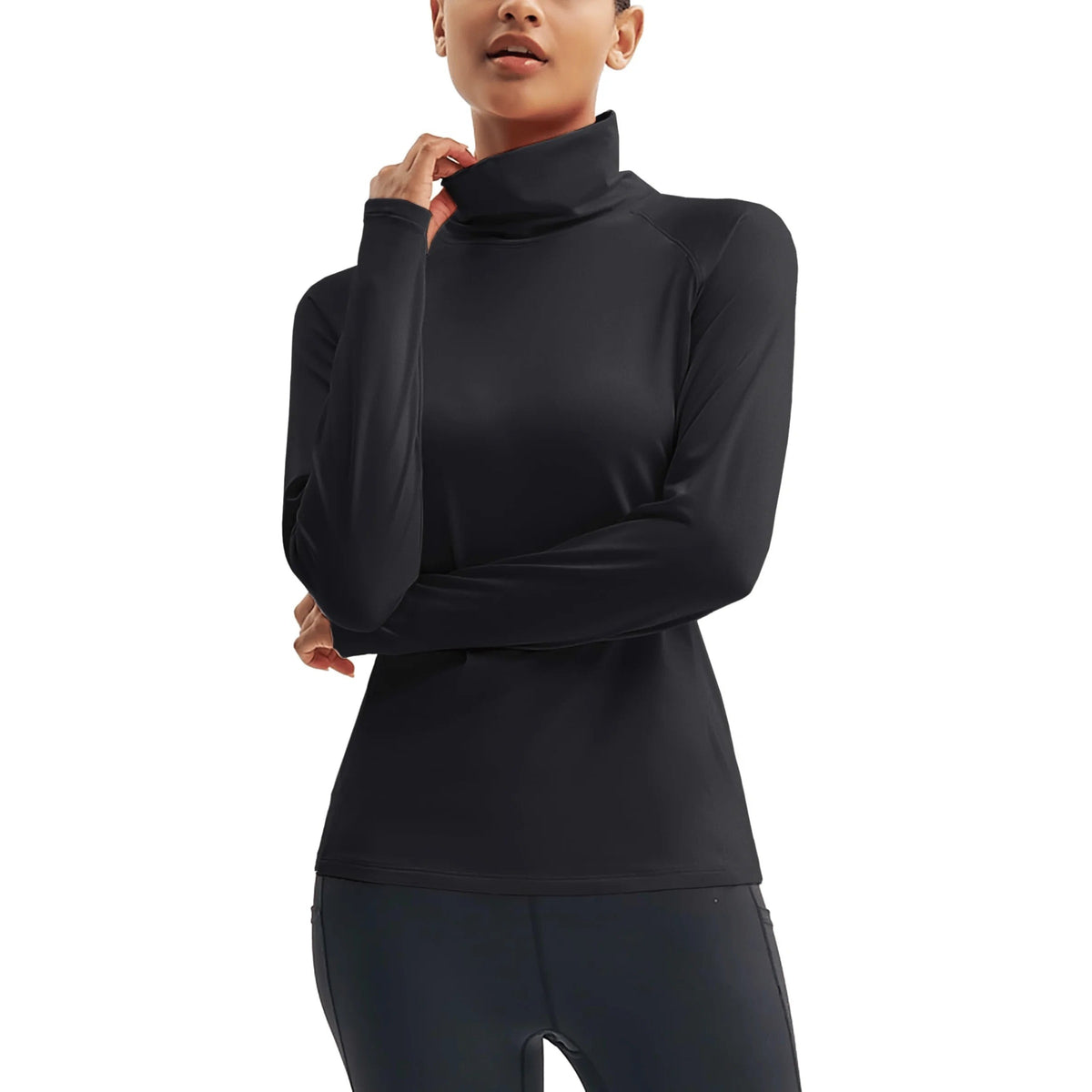 Lunar Warmth – Gola Alta e Conforto Feminino – Preto