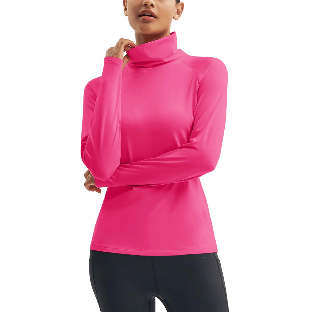 Lunar Warmth – Gola Alta e Conforto Feminino – Rosa Vermelho