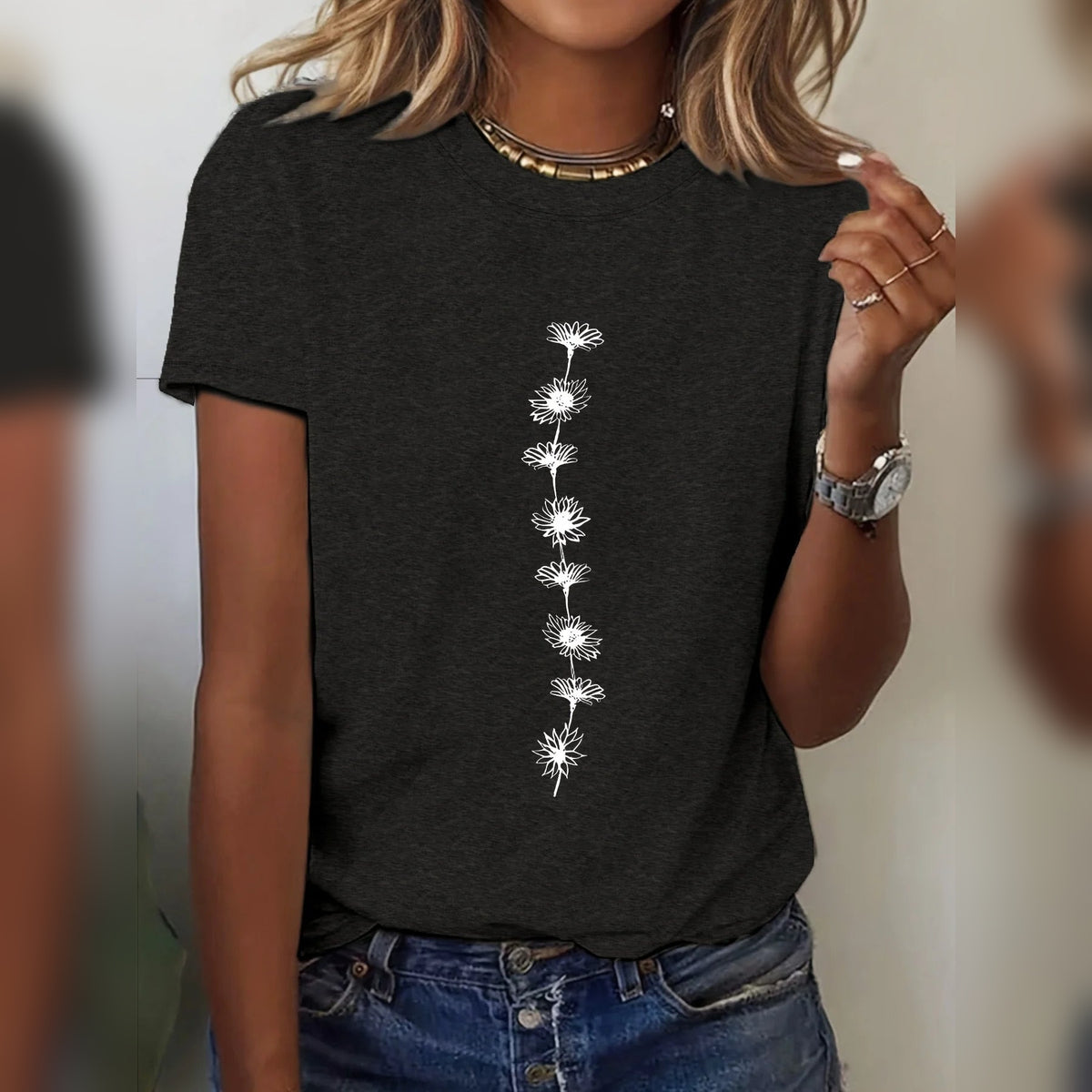 Helia Sun Tee – Energia e Vitalidade – Preto