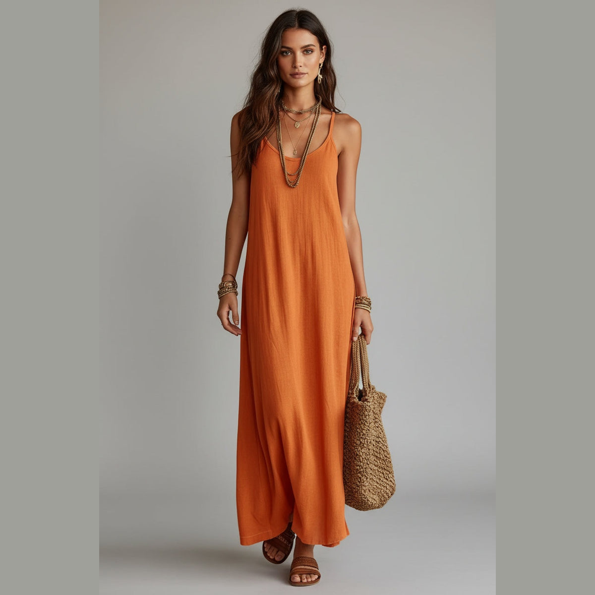 Ananda Breeze Dress – Leveza e Serenidade – Laranja