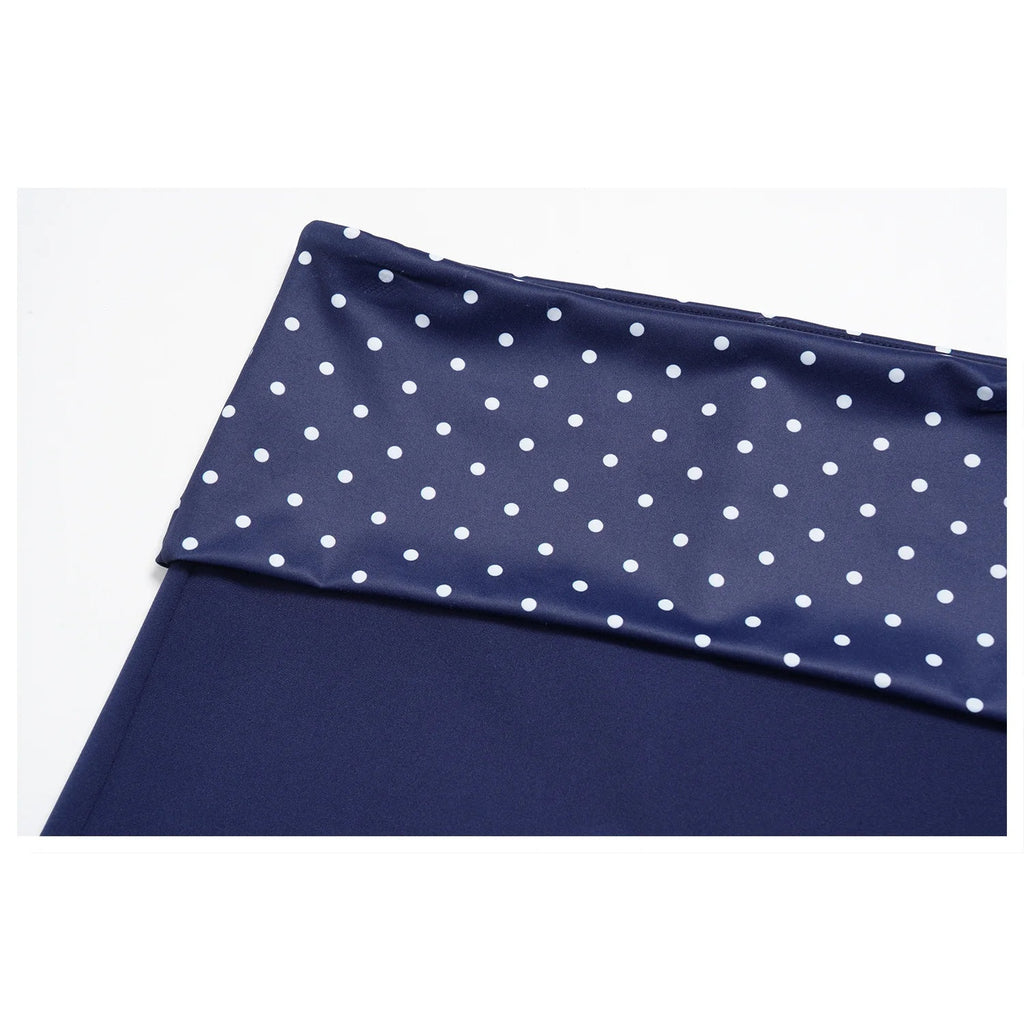 Cós com bolinhas dos calções Stellar Bloom azul-marinho – detalhe
