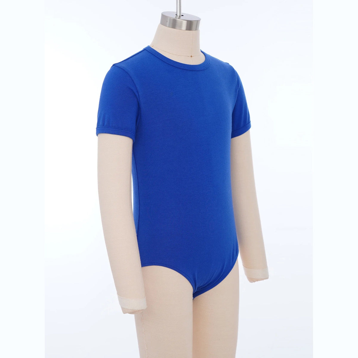 Body infantil Shanti azul num manequim – vista lateral