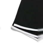 Bainha com debrum branco dos calções Luna Edge pretos – detalhe