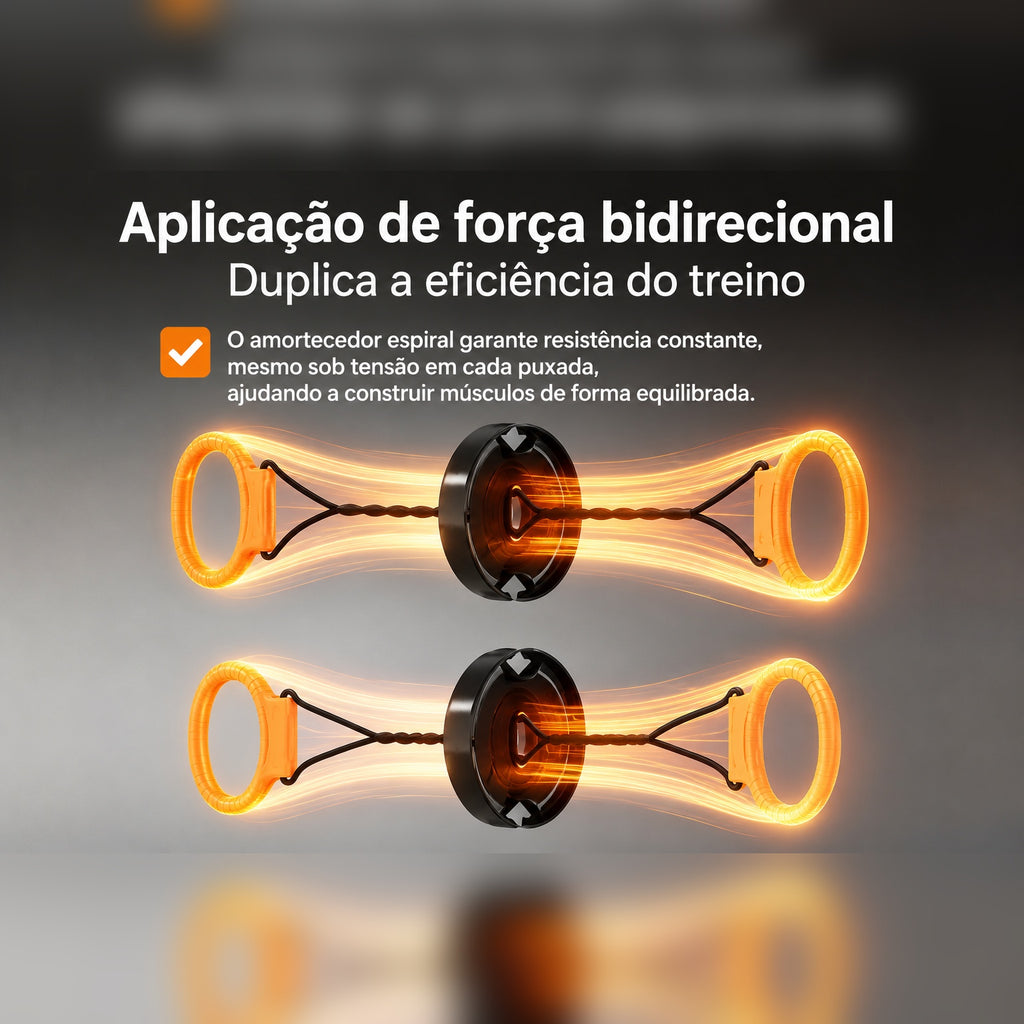 Expansor de peito Prana Strength laranja com aplicação de força bidirecional – infografia