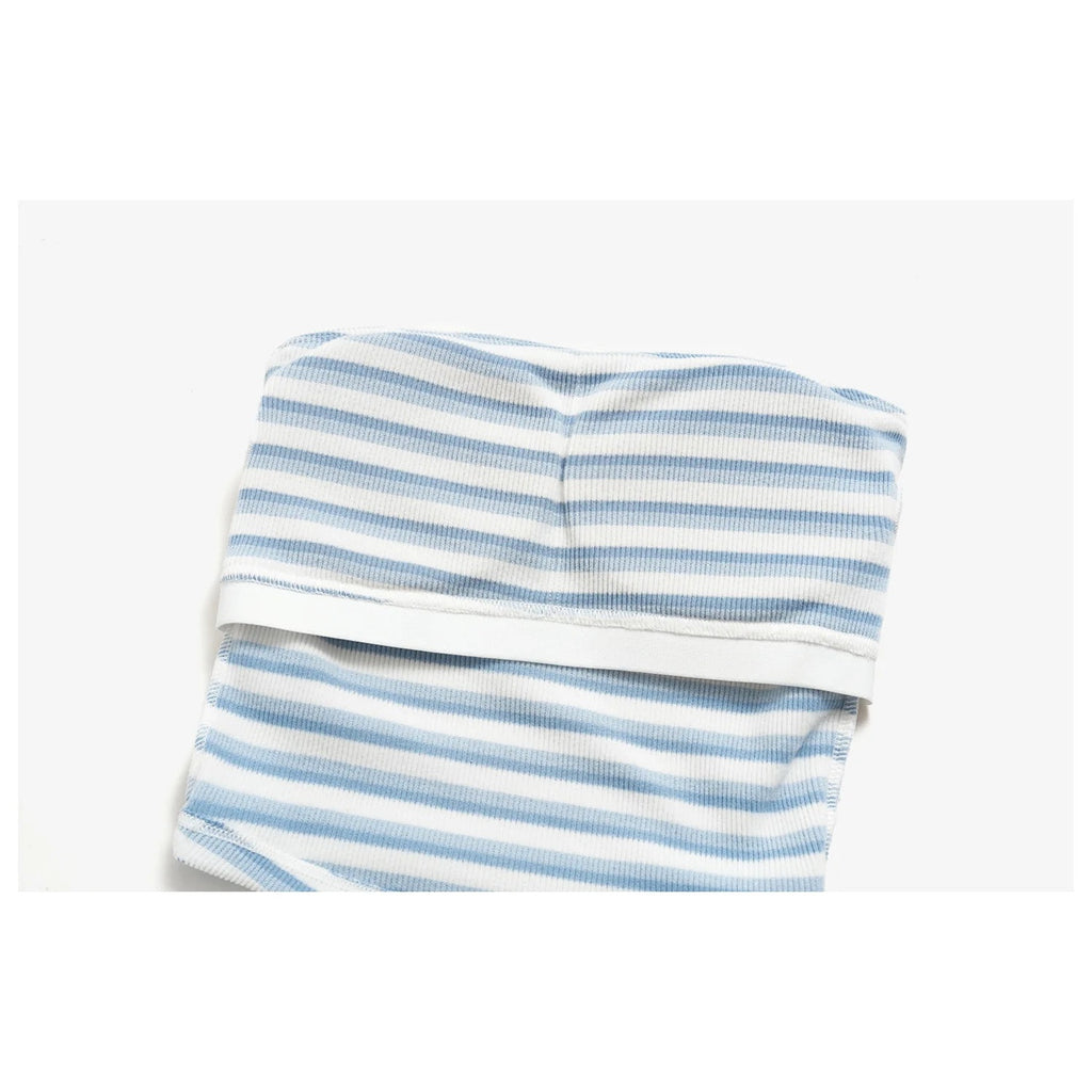Elástico interior do top cai-cai Prana Stripe azul-claro – detalhe