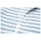 Fecho de correr do casaco Prana Stripe azul-claro às riscas – detalhe