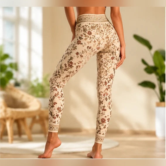 Leggings de Yoga Boho Spirit bege – vista traseira