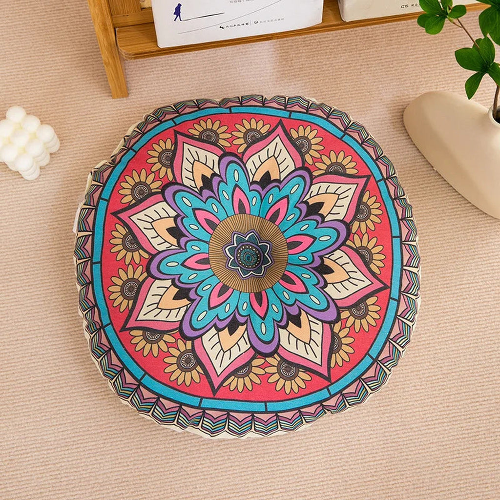 Almofada de meditação Shlama Rest da Shamar com lótus turquesa e rosa