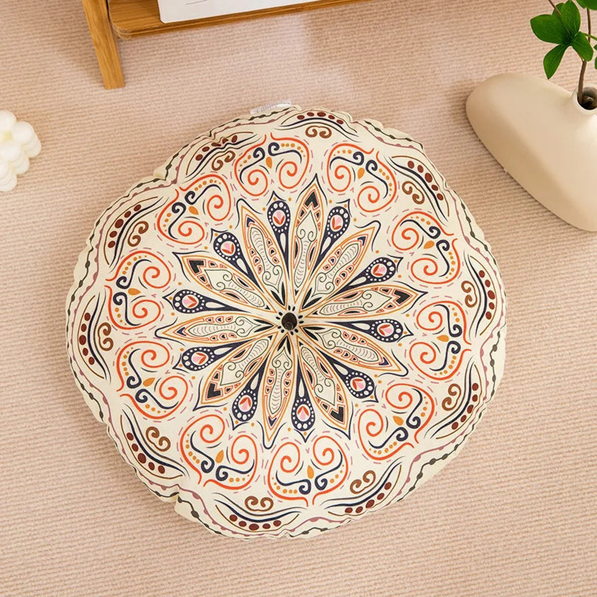 Almofada de meditação Shlama Rest da Shamar com mandala creme